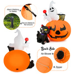 Load image into Gallery viewer, HOPOCO 5 FT Halloween Inflatable Decorations Spooky Pumpkin Witch Lighted and Black Cat Inflatable Model, Halloween Decorations Outdoor Inflatables Pumpkin Combo with Build-in LEDs Blow Up
